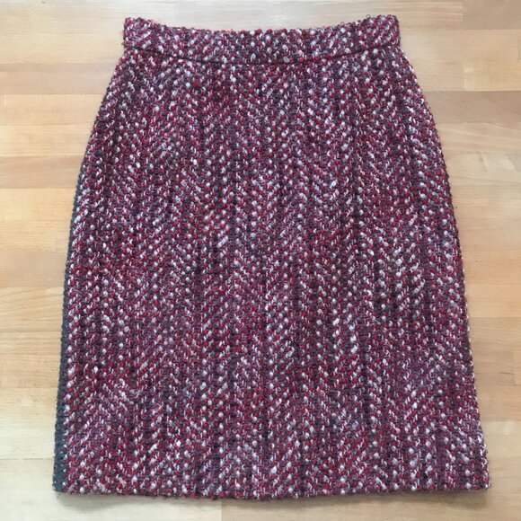 Prada Bouclé Tweed Wool Skirt Size 4 - Picture 2 of 14